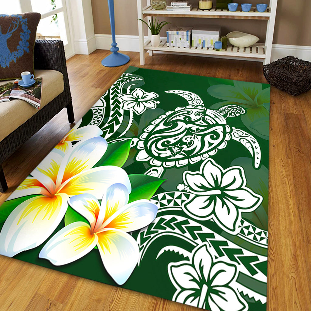 Hawaii Area Rug Polynesian Turtle Tattoo Plumeria Original Style-Myprintsy