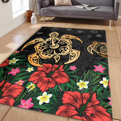 Hawaii Area Rug Polynesian Turtle Tropical Island Tribal Style-Myprintsy