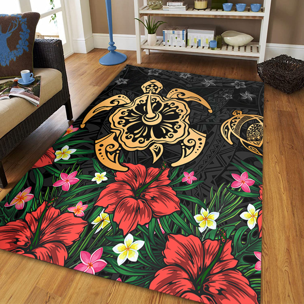 Hawaii Area Rug Polynesian Turtle Tropical Island Tribal Style-Myprintsy