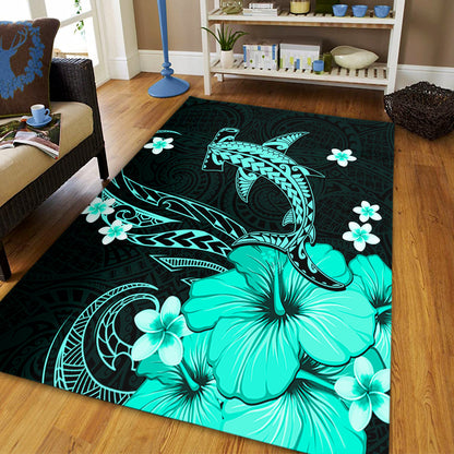 Hawaii Area Rug Shark Polynesia Tribal Tattoo-Myprintsy