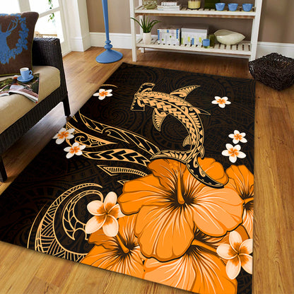Hawaii Area Rug Shark Polynesia Tribal Tattoo-Myprintsy