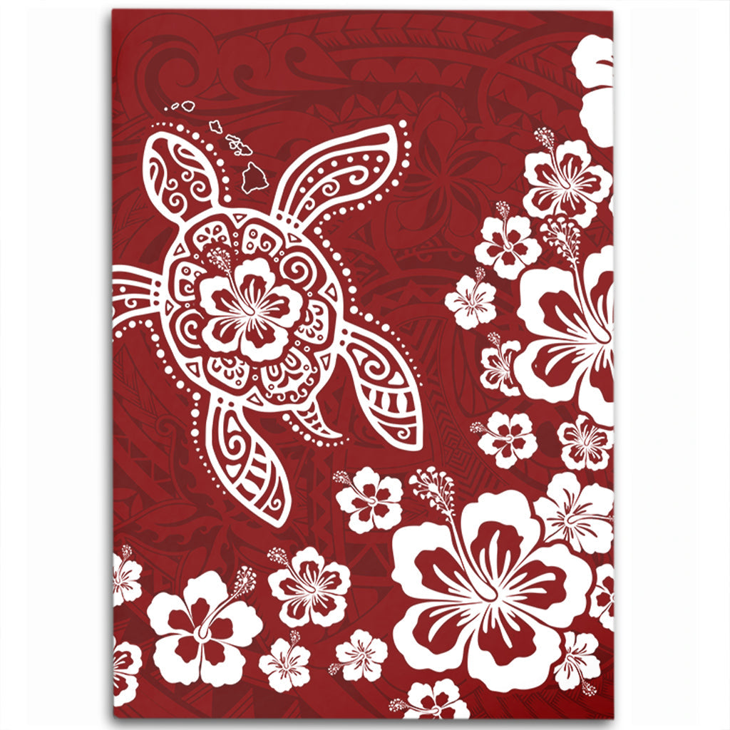 Hawaii Area Rug Tribal Hibiscus Flower Graphic Turtle Tatoo-Myprintsy