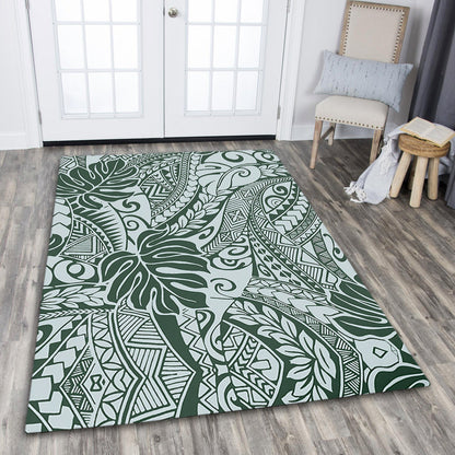 Hawaii Area Rug Tribal Pattern Leaf-Myprintsy