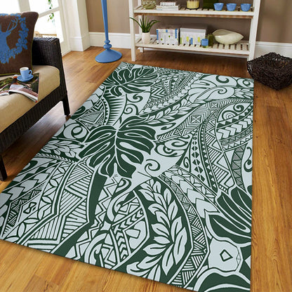 Hawaii Area Rug Tribal Pattern Leaf-Myprintsy