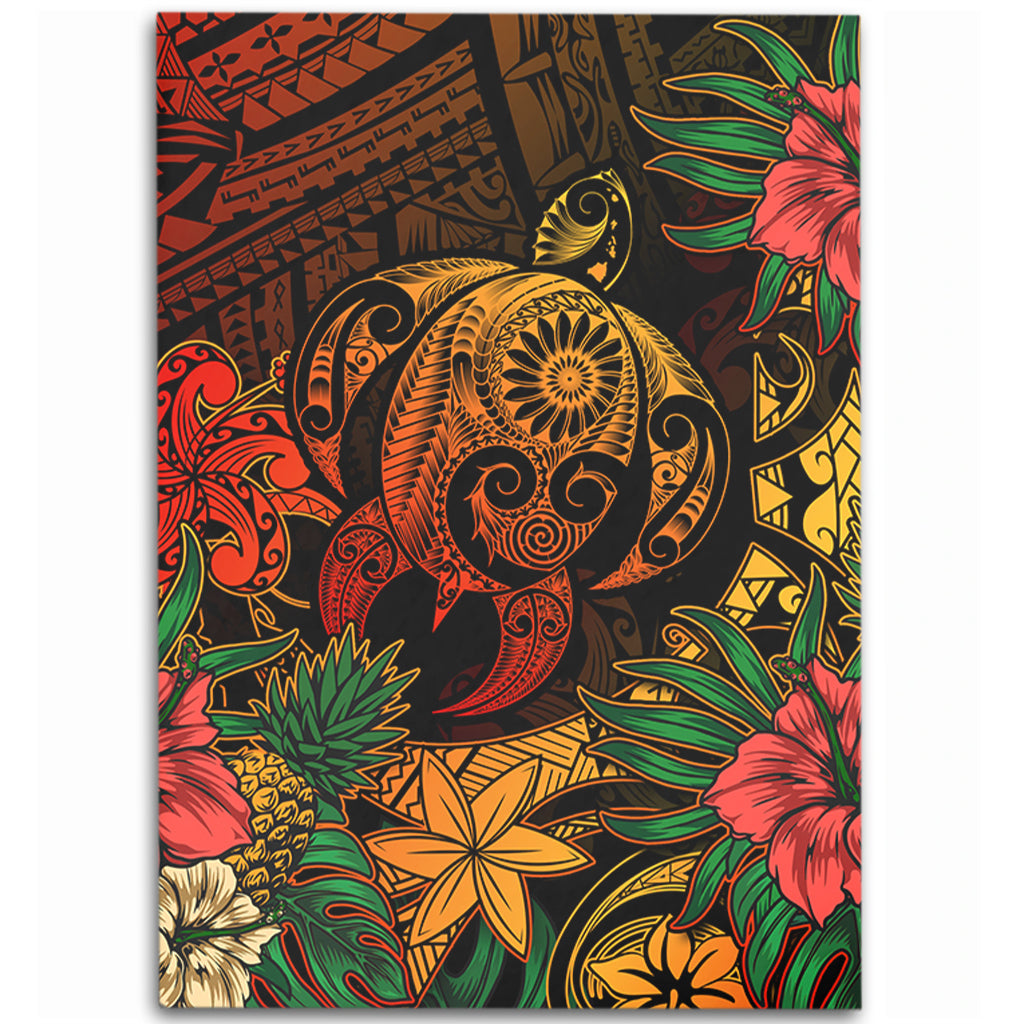 Hawaii Area Rug Tribal Polynesia Sea Turtle Design Pacific Dream-Myprintsy