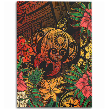 Hawaii Area Rug Tribal Polynesia Sea Turtle Design Pacific Dream-Myprintsy