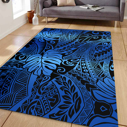 Hawaii Area Rug Tribal Polynesian Pattern Leaf-Myprintsy