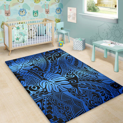 Hawaii Area Rug Tribal Polynesian Pattern Leaf-Myprintsy