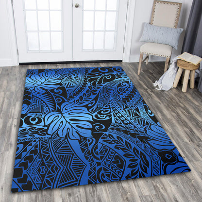 Hawaii Area Rug Tribal Polynesian Pattern Leaf-Myprintsy