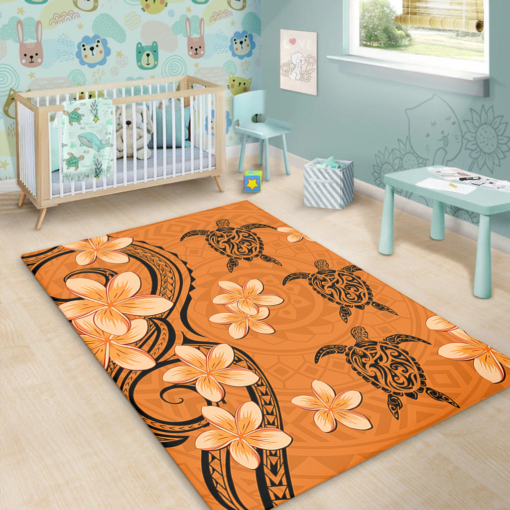 Hawaii Area Rug Tribal Tattoo Polynesia Plumeria Flower-Myprintsy