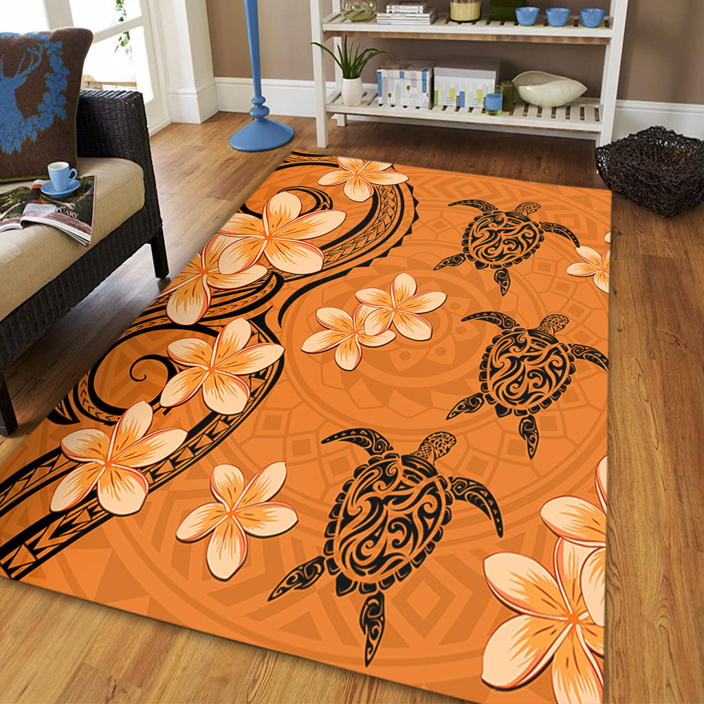 Hawaii Area Rug Tribal Tattoo Polynesia Plumeria Flower-Myprintsy