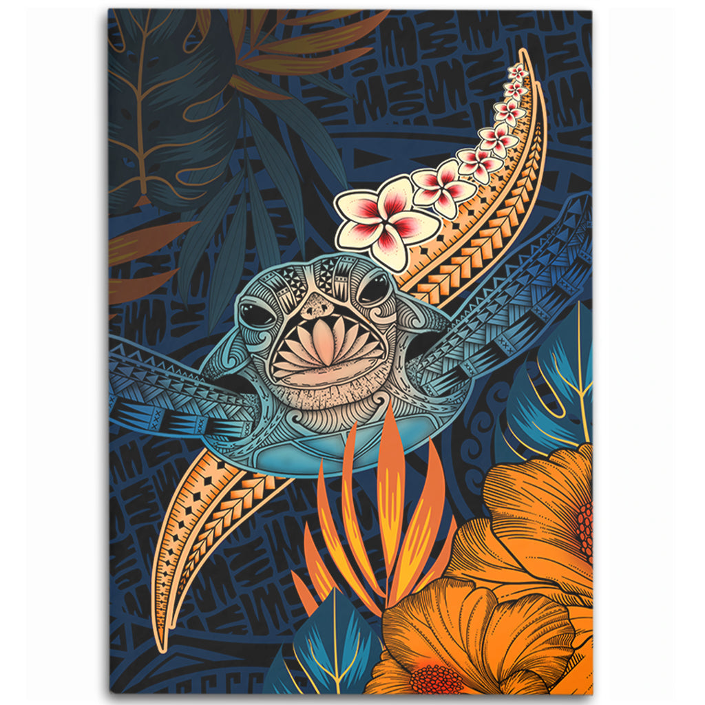 Hawaii Area Rug Turtle Design With Hibiscus Tropical Style-Myprintsy