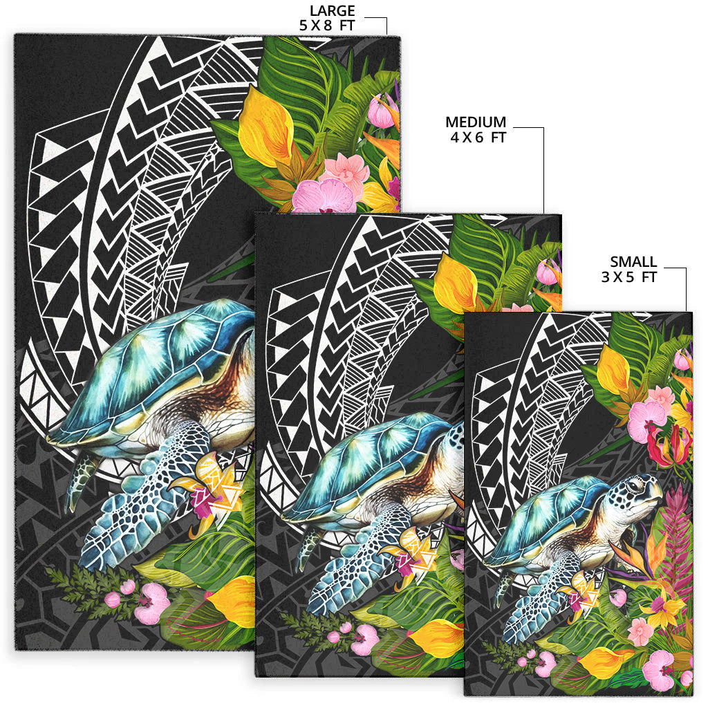 Hawaii Area Rug Turtle Ocean Spiral Polynesian Patterns-Myprintsy