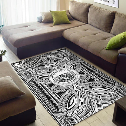 Hawaii Area Rugs - Polynesian Tattoo & Hawaii Coat of Arm-Myprintsy