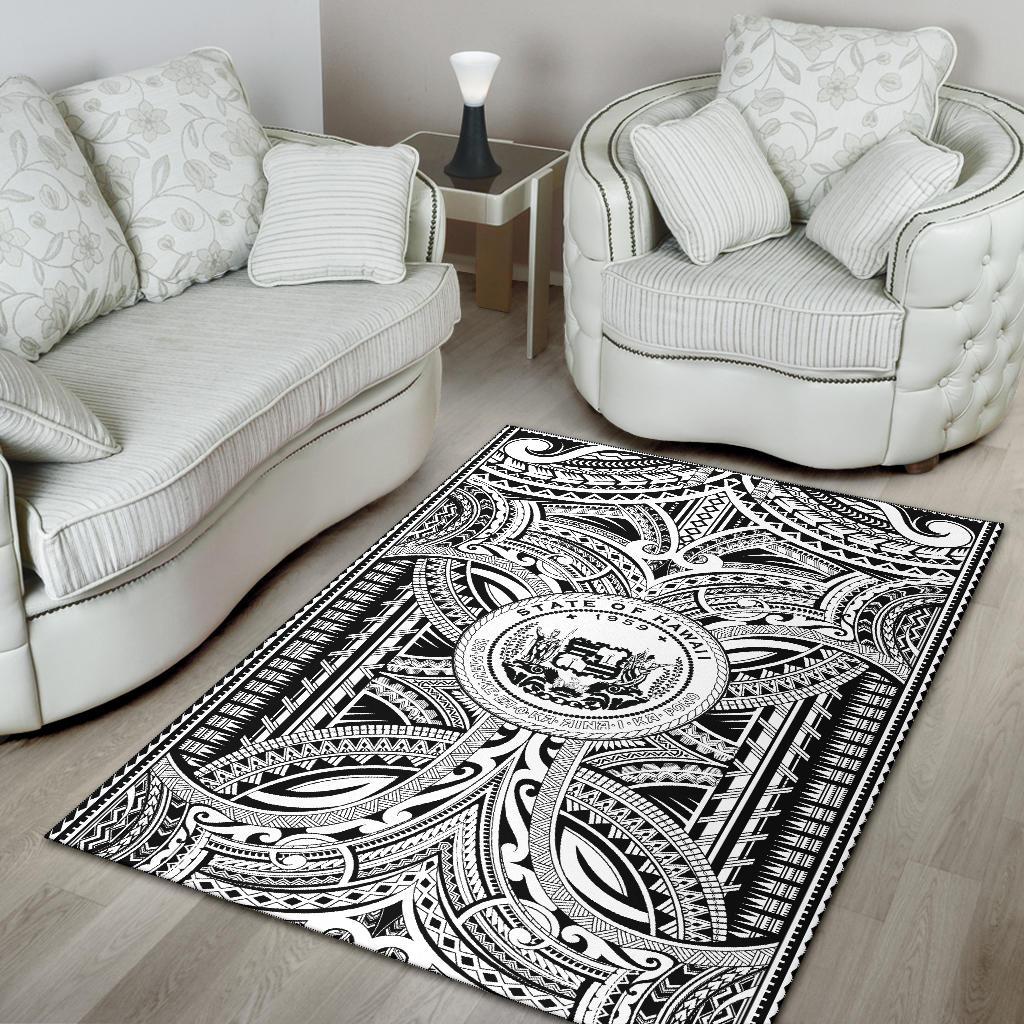 Hawaii Area Rugs - Polynesian Tattoo & Hawaii Coat of Arm-Myprintsy