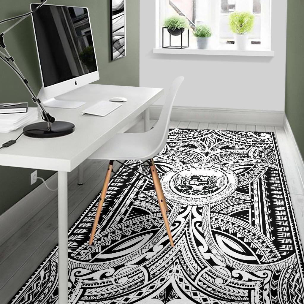 Hawaii Area Rugs - Polynesian Tattoo & Hawaii Coat of Arm-Myprintsy