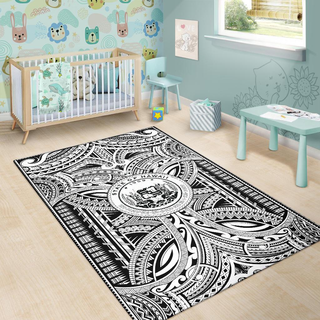 Hawaii Area Rugs - Polynesian Tattoo & Hawaii Coat of Arm-Myprintsy