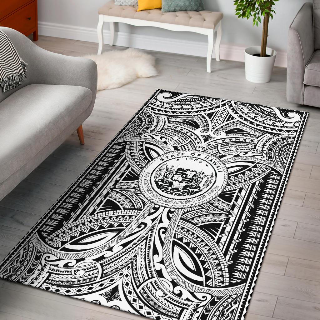 Hawaii Area Rugs - Polynesian Tattoo & Hawaii Coat of Arm-Myprintsy