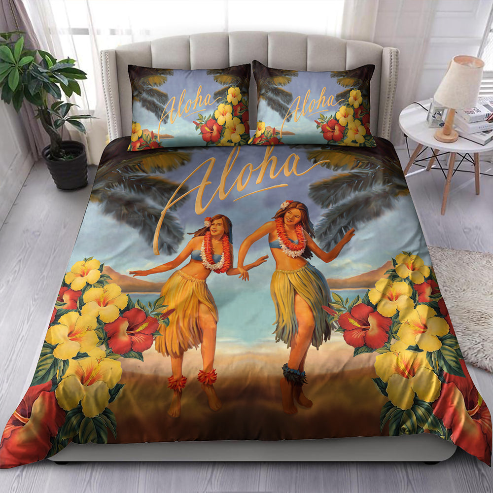 Hawaii Bedding Set Aloha Hula Dance Hibiscus-Myprintsy