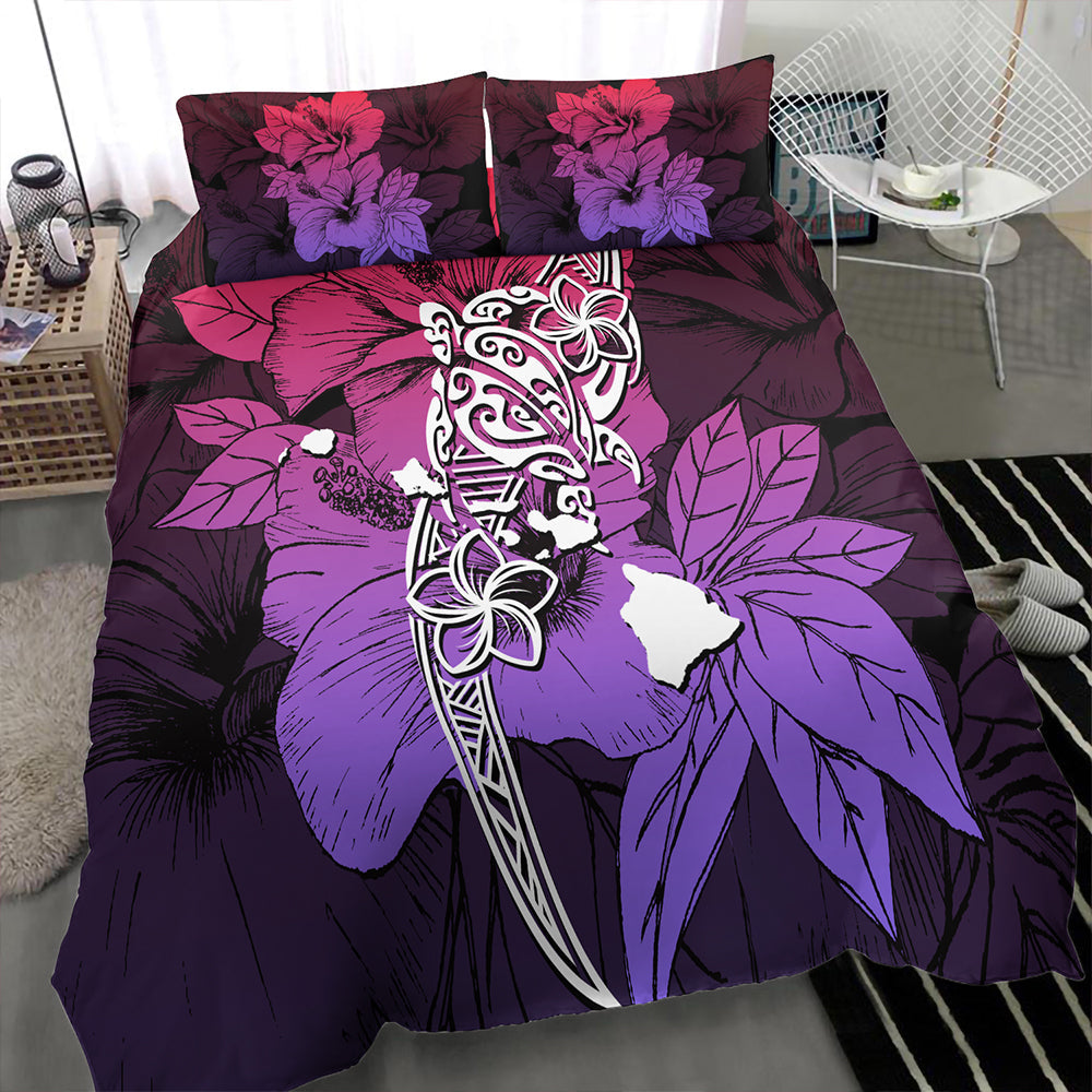 Hawaii Bedding Set Polynesian Hibiscus Sweat-Myprintsy