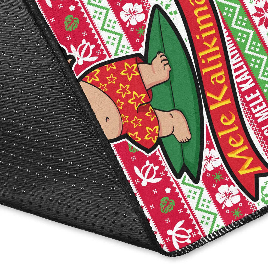 Hawaii Christmas Area Rug - Santa Surfing-Myprintsy