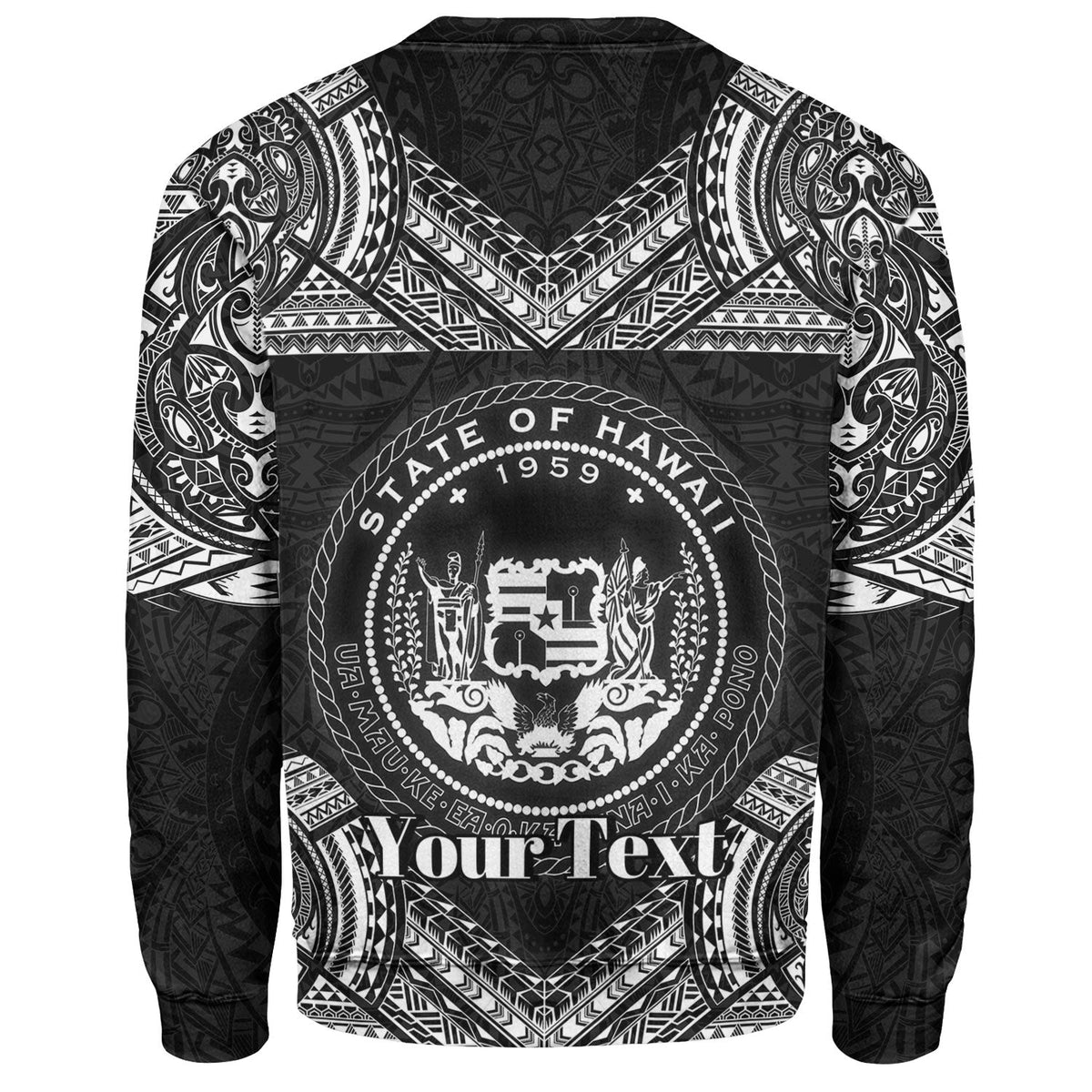 Hawaii Custom Personalised Sweatshirt Turtle Polynesian Pattern