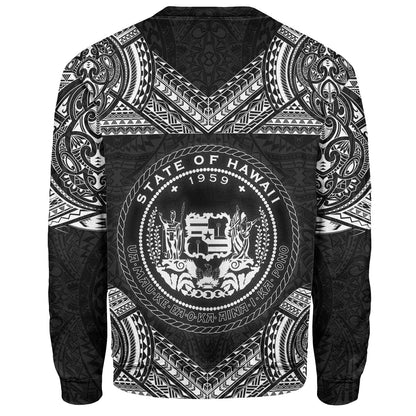Hawaii Custom Personalised Sweatshirt Turtle Polynesian Pattern