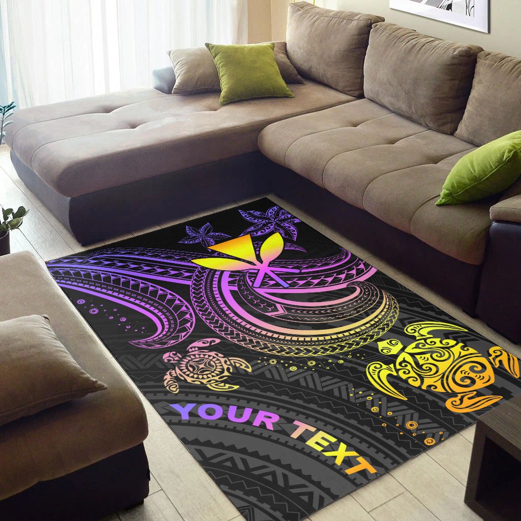 Hawaii Custom Personalised Area Rug - Pink Turtle-Myprintsy