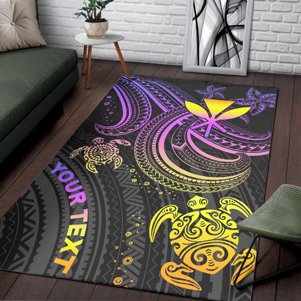 Hawaii Custom Personalised Area Rug - Pink Turtle-Myprintsy