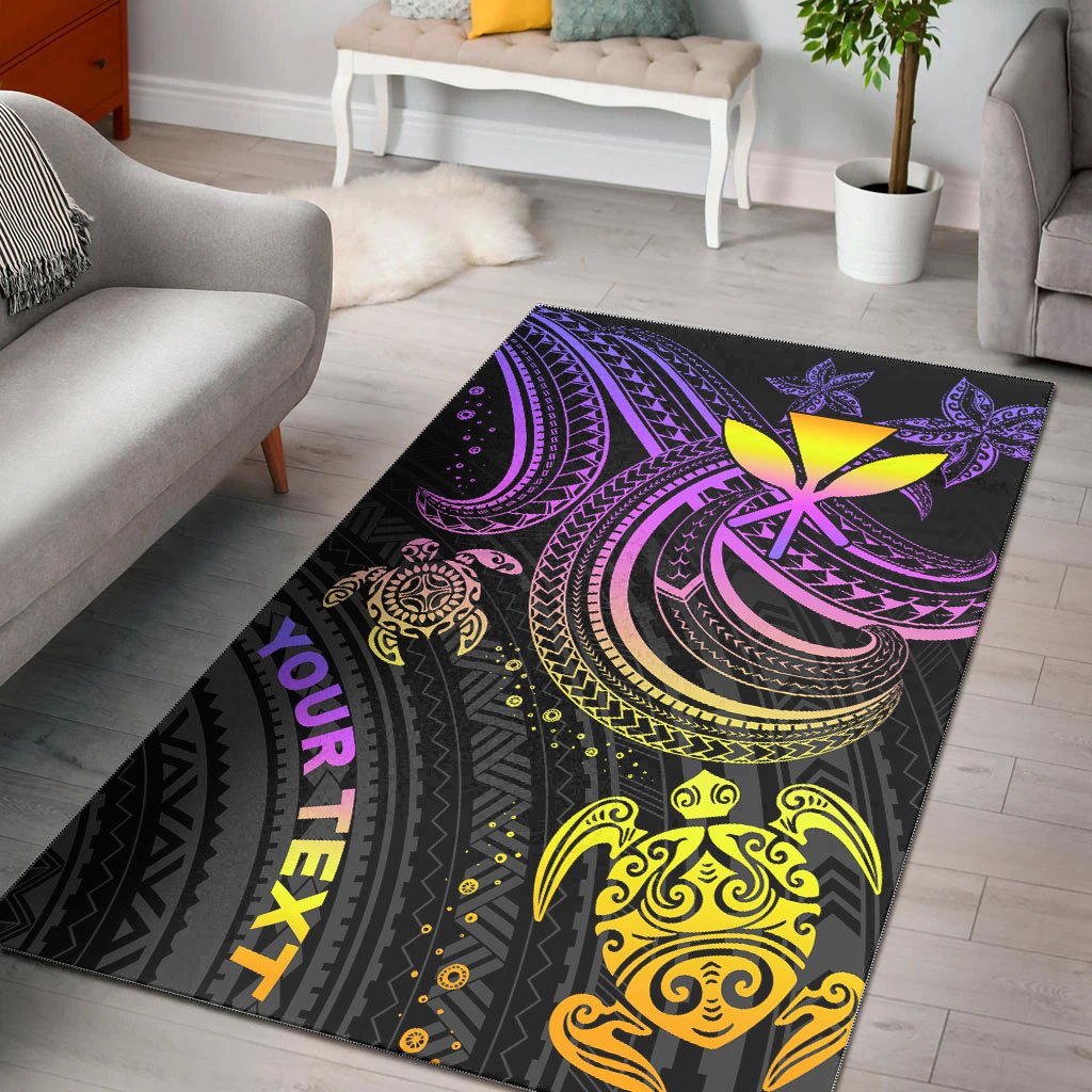 Hawaii Custom Personalised Area Rug - Pink Turtle-Myprintsy