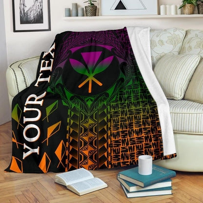 Hawaii Custom Personalised Premium Blanket - Kanaka Maoli Rocket Style-Myprintsy