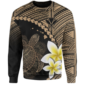 Hawaii Custom Personalised Sweatshirt Plumeria Sea Turtle Tattoo Tribal Design-Myprintsy