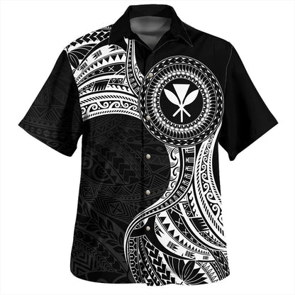 Hawaii Hawaiian Shirt Kanaka Maoli Round Polynesian Tribal White-Myprintsy