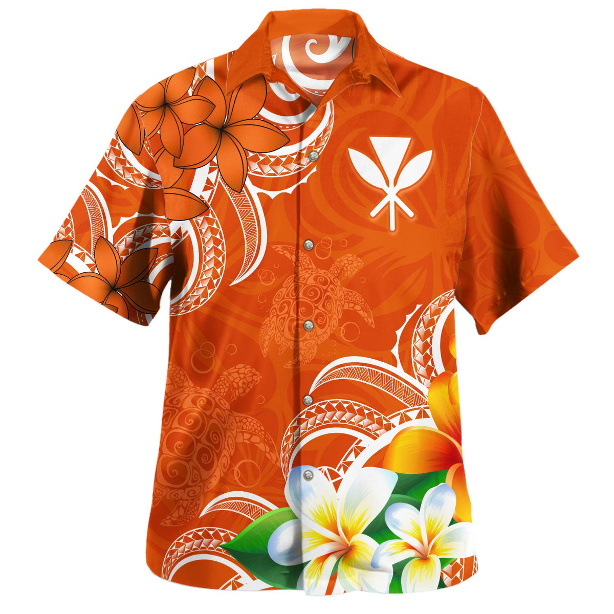 Hawaii Hawaiian Shirt Kanaka Maoli Turtle Plumeria Tribal Style-Myprintsy