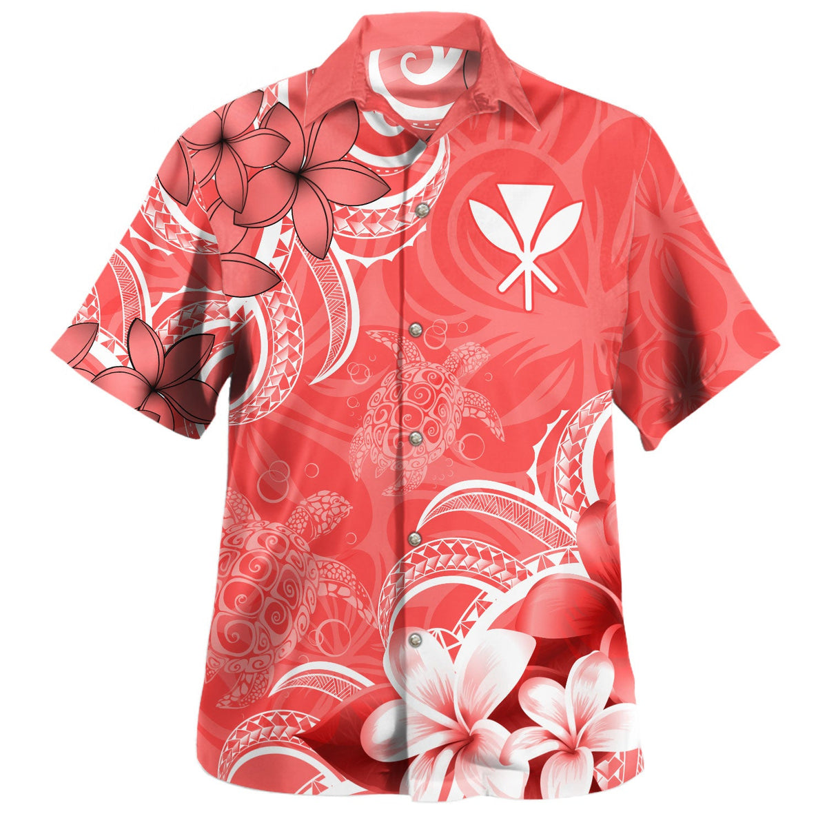 Hawaii Hawaiian Shirt Kanaka Maoli Turtle Plumeria Tribal Style-Myprintsy