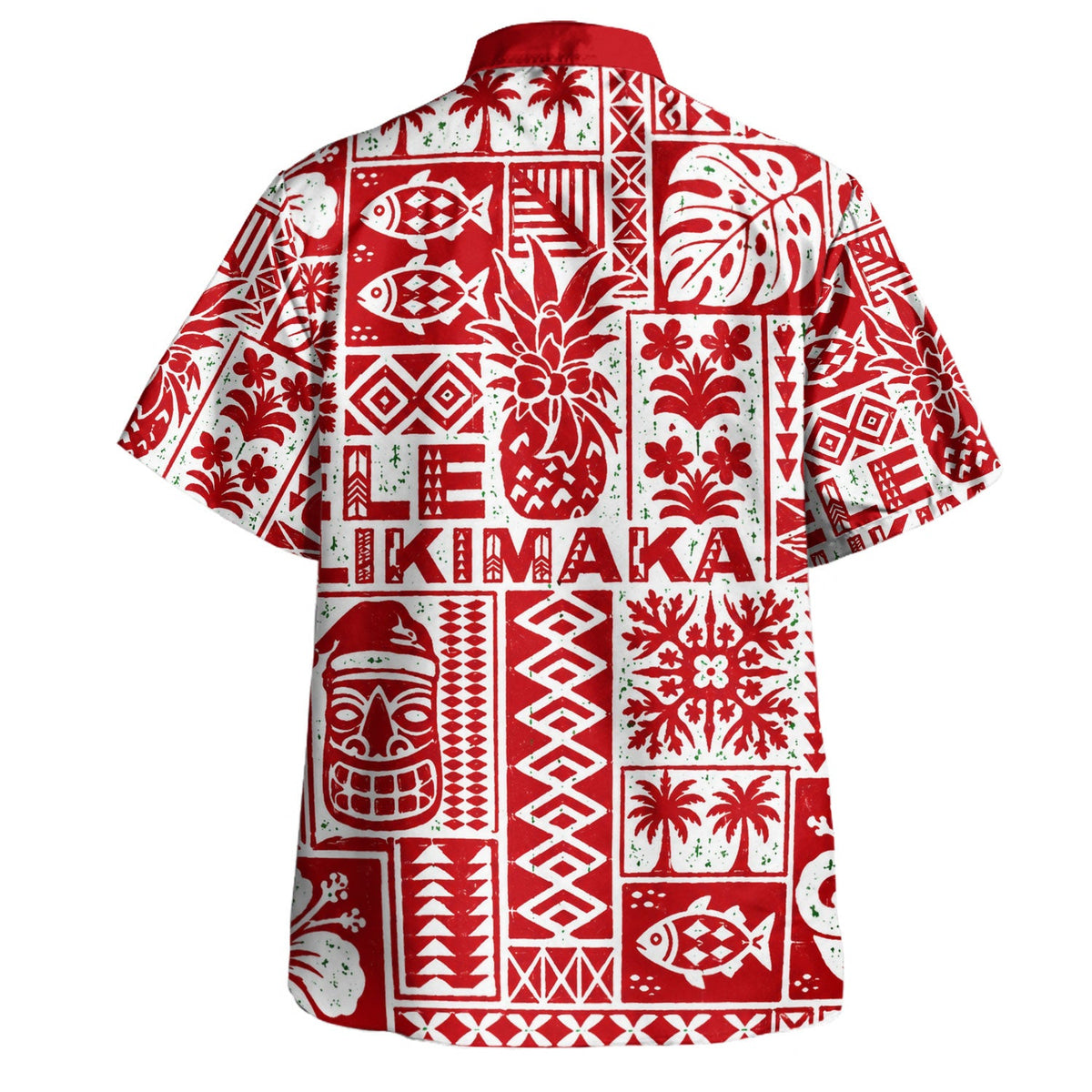 Hawaii Hawaiian Shirt Mele Kalikimaka Tiki Patchwork Christmas-Myprintsy