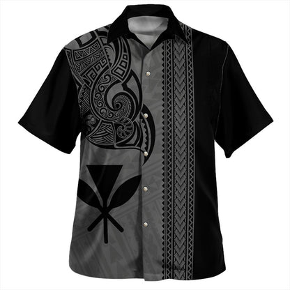 Hawaii Hawaiian Shirt Polynesia Tribal Tattoo Grey-Myprintsy