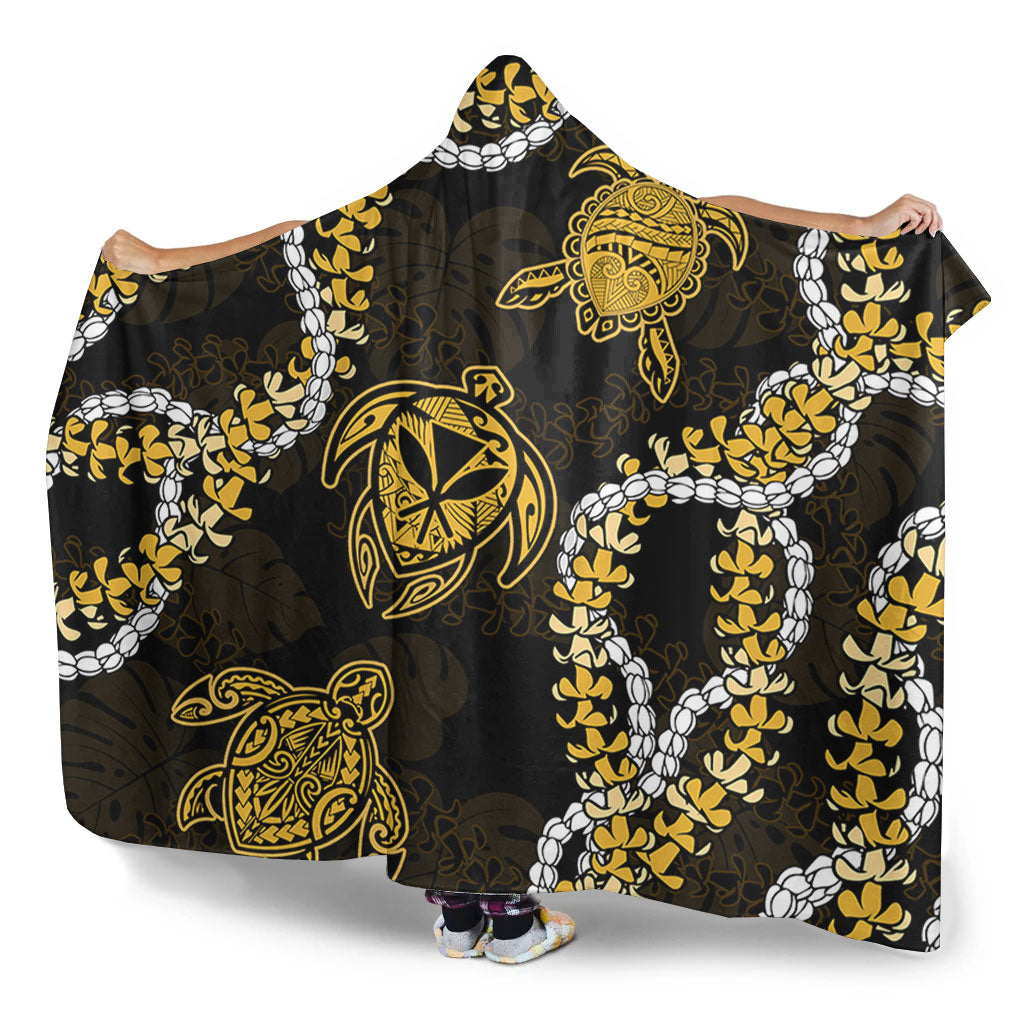 Hawaii Hooded Blanket Kanaka Maoli Floral Puakenikeni Lei
