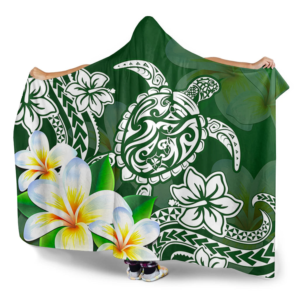 Hawaii Hooded Blanket Polynesian Turtle Tattoo Plumeria Original Style-Myprintsy