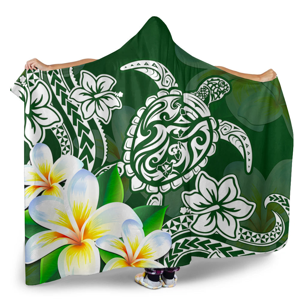 Hawaii Hooded Blanket Polynesian Turtle Tattoo Plumeria Original Style-Myprintsy