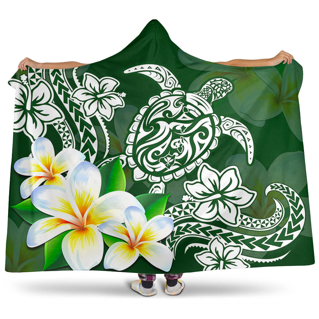 Hawaii Hooded Blanket Polynesian Turtle Tattoo Plumeria Original Style-Myprintsy