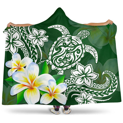 Hawaii Hooded Blanket Polynesian Turtle Tattoo Plumeria Original Style-Myprintsy