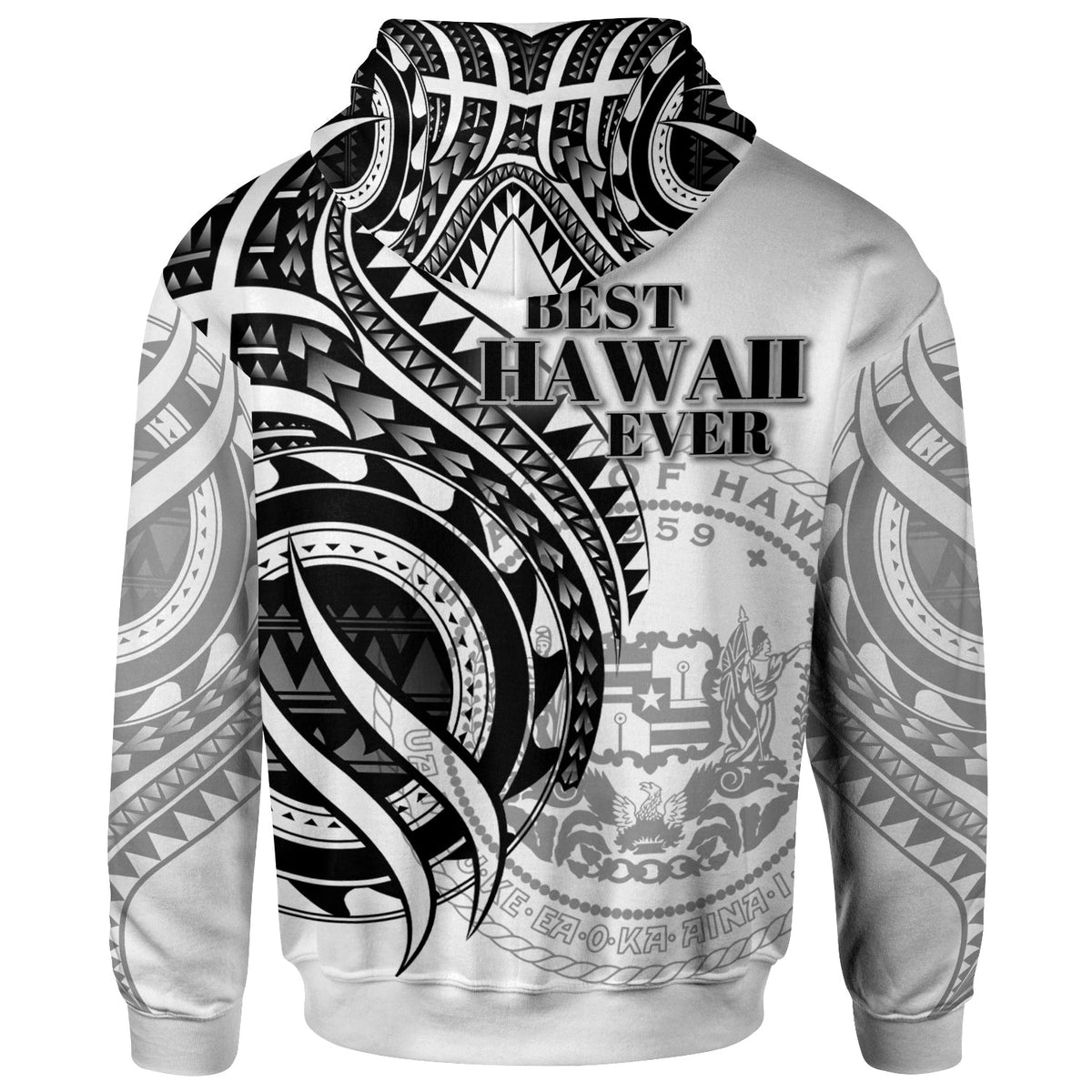 Hawaii Hoodie - Black Polynesian Patterns Best Hawaii Ever-Myprintsy