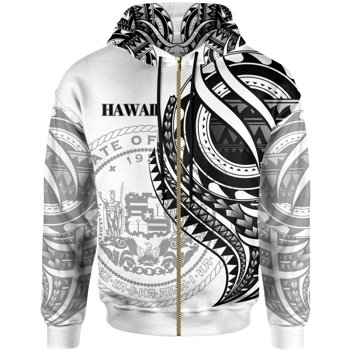 Hawaii Hoodie - Black Polynesian Patterns Best Hawaii Ever-Myprintsy