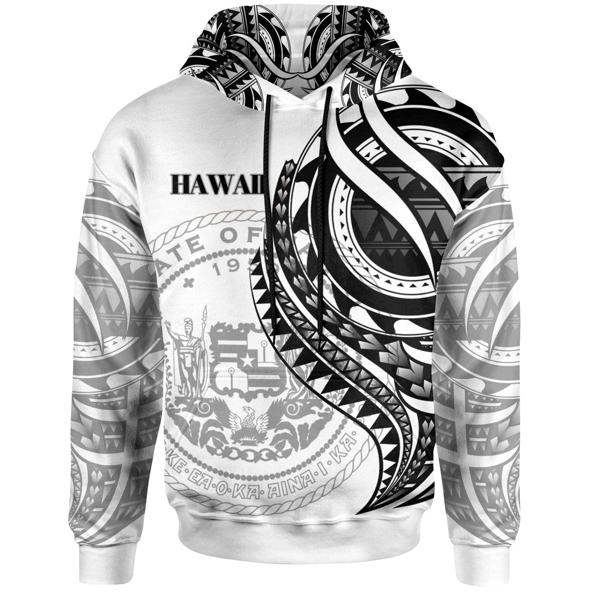 Hawaii Hoodie - Black Polynesian Patterns Best Hawaii Ever-Myprintsy