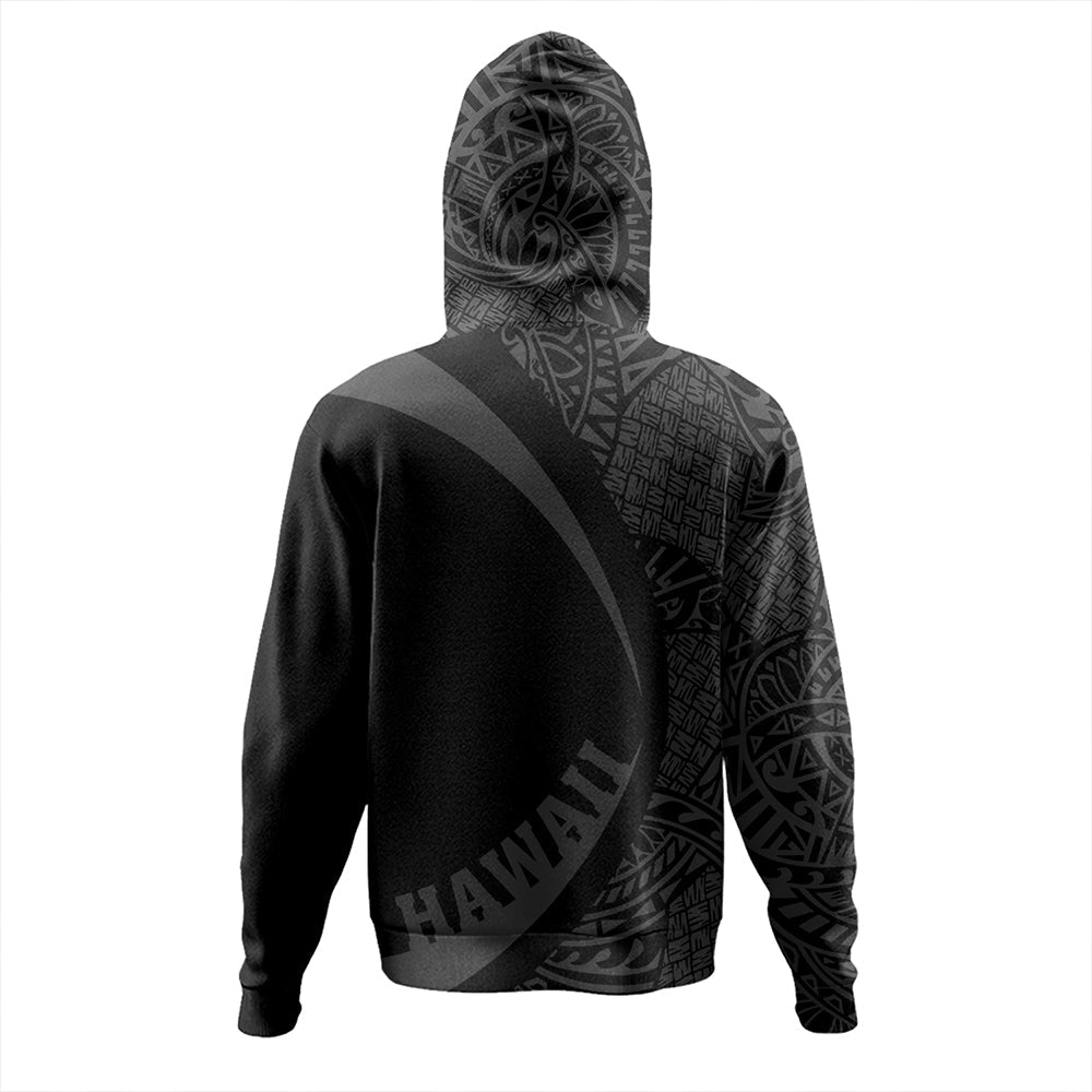 Hawaii Hoodie Coat Of Arm Lauhala Gray Circle-Myprintsy