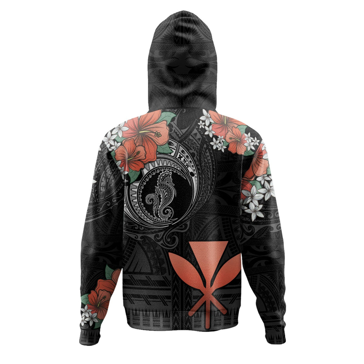 Hawaii Hoodie Kanaka Maoli Seahorse Polynesian Tattoo-Myprintsy