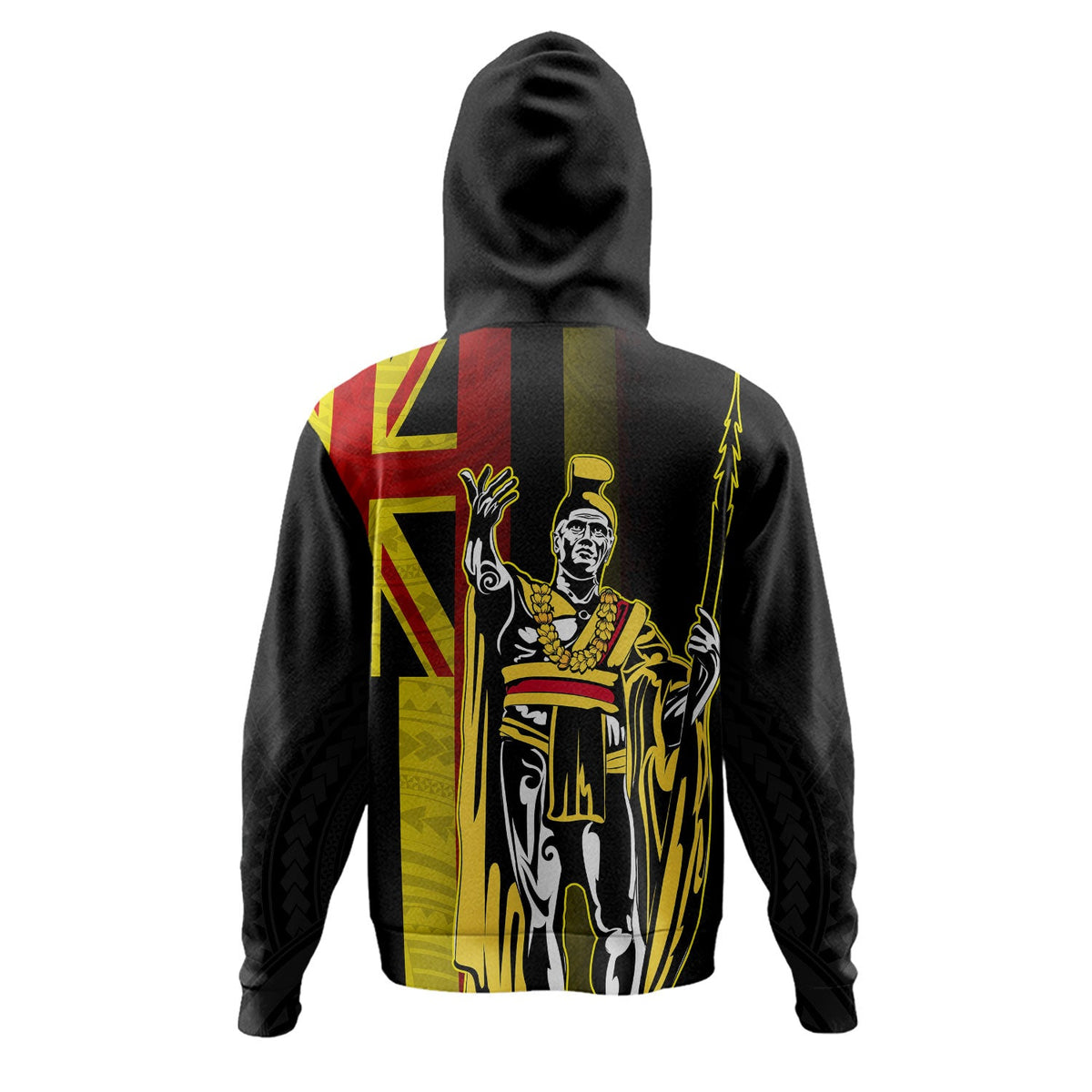 Hawaii Hoodie King Kamehameha Gold Flag Island Royalty Style-Myprintsy