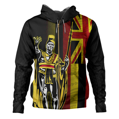 Hawaii Hoodie King Kamehameha Gold Flag Island Royalty Style-Myprintsy