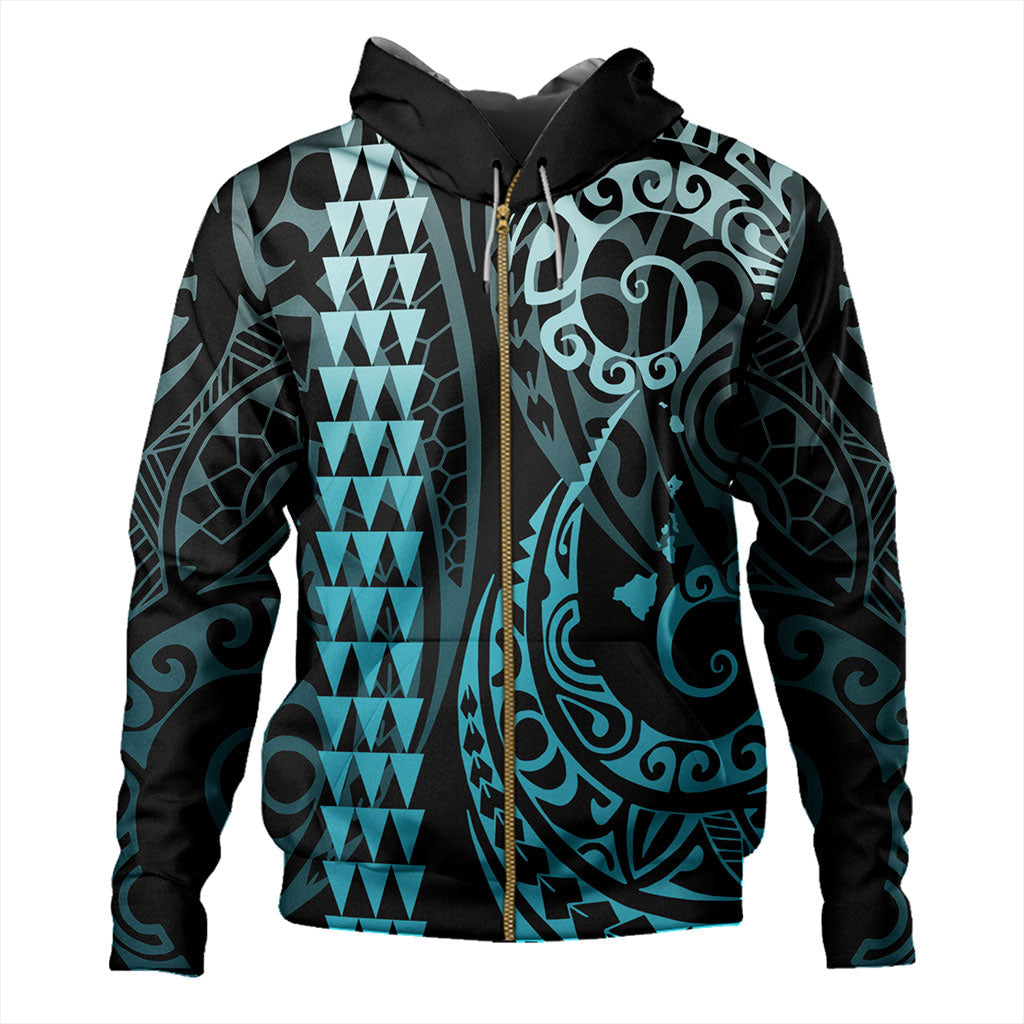 Hawaii Hoodie Map Kakau Style-Myprintsy